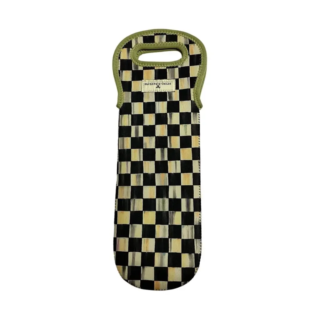 Mackenzie Childs Courtly Check Wine Tote for One Bottle